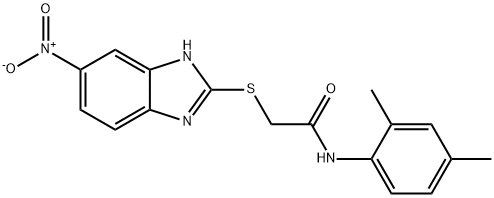 N-(2,4-dimethylphenyl)-2-[(6-nitro-1H-benzimidazol-2-yl)sulfanyl]acetamide Struktur