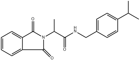 2-(1,3-dioxoisoindol-2-yl)-N-[(4-propan-2-ylphenyl)methyl]propanamide Struktur