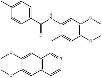 N-[2-[(6,7-dimethoxyisoquinolin-1-yl)methyl]-4,5-dimethoxyphenyl]-4-methylbenzamide Struktur