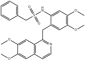 N-[2-[(6,7-dimethoxyisoquinolin-1-yl)methyl]-4,5-dimethoxyphenyl]-1-phenylmethanesulfonamide Struktur