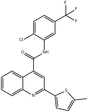 N-[2-chloro-5-(trifluoromethyl)phenyl]-2-(5-methylthiophen-2-yl)quinoline-4-carboxamide Struktur