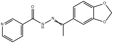 N-[(E)-1-(1,3-benzodioxol-5-yl)ethylideneamino]pyridine-3-carboxamide Struktur