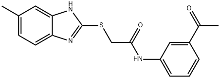 N-(3-acetylphenyl)-2-[(6-methyl-1H-benzimidazol-2-yl)sulfanyl]acetamide Struktur