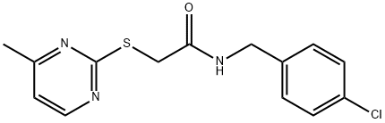 N-[(4-chlorophenyl)methyl]-2-(4-methylpyrimidin-2-yl)sulfanylacetamide Struktur