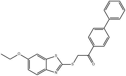 2-[(6-ethoxy-1,3-benzothiazol-2-yl)sulfanyl]-1-(4-phenylphenyl)ethanone Struktur