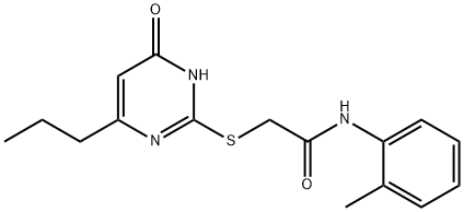 N-(2-methylphenyl)-2-[(4-oxo-6-propyl-1H-pyrimidin-2-yl)sulfanyl]acetamide Struktur