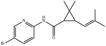 N-(5-bromopyridin-2-yl)-2,2-dimethyl-3-(2-methylprop-1-enyl)cyclopropane-1-carboxamide Struktur