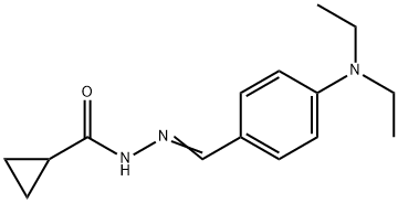 N-[(E)-[4-(diethylamino)phenyl]methylideneamino]cyclopropanecarboxamide Struktur