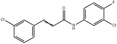 (E)-N-(3-chloro-4-fluorophenyl)-3-(3-chlorophenyl)prop-2-enamide Struktur