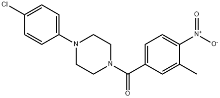 [4-(4-chlorophenyl)piperazin-1-yl]-(3-methyl-4-nitrophenyl)methanone Struktur