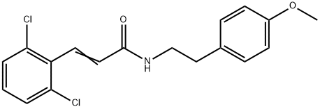 (E)-3-(2,6-dichlorophenyl)-N-[2-(4-methoxyphenyl)ethyl]prop-2-enamide Struktur