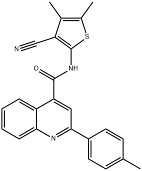 N-(3-cyano-4,5-dimethylthiophen-2-yl)-2-(4-methylphenyl)quinoline-4-carboxamide Struktur