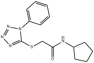 N-cyclopentyl-2-(1-phenyltetrazol-5-yl)sulfanylacetamide Struktur