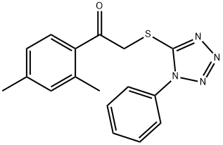 1-(2,4-dimethylphenyl)-2-(1-phenyltetrazol-5-yl)sulfanylethanone Struktur