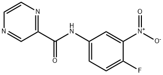 N-(4-fluoro-3-nitrophenyl)pyrazine-2-carboxamide Struktur