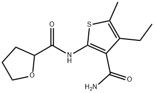 N-(3-carbamoyl-4-ethyl-5-methylthiophen-2-yl)oxolane-2-carboxamide Struktur