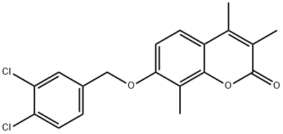 7-[(3,4-dichlorophenyl)methoxy]-3,4,8-trimethylchromen-2-one Struktur