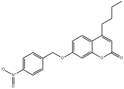 4-butyl-7-[(4-nitrophenyl)methoxy]chromen-2-one Struktur