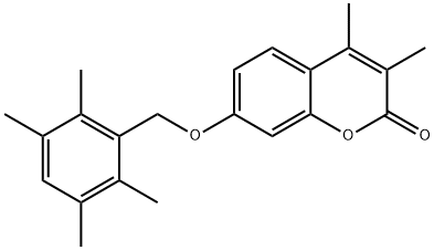 3,4-dimethyl-7-[(2,3,5,6-tetramethylphenyl)methoxy]chromen-2-one Struktur