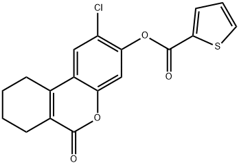 (2-chloro-6-oxo-7,8,9,10-tetrahydrobenzo[c]chromen-3-yl) thiophene-2-carboxylate Struktur