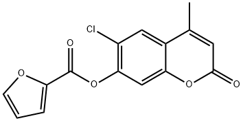 (6-chloro-4-methyl-2-oxochromen-7-yl) furan-2-carboxylate Struktur