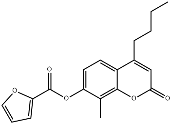 (4-butyl-8-methyl-2-oxochromen-7-yl) furan-2-carboxylate Struktur