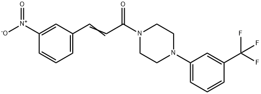 (E)-3-(3-nitrophenyl)-1-[4-[3-(trifluoromethyl)phenyl]piperazin-1-yl]prop-2-en-1-one Struktur