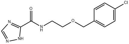 N-[2-[(4-chlorophenyl)methoxy]ethyl]-1H-1,2,4-triazole-5-carboxamide Struktur