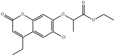 ethyl 2-(6-chloro-4-ethyl-2-oxochromen-7-yl)oxypropanoate Struktur