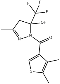 (4,5-dimethylthiophen-3-yl)-[5-hydroxy-3-methyl-5-(trifluoromethyl)-4H-pyrazol-1-yl]methanone Struktur