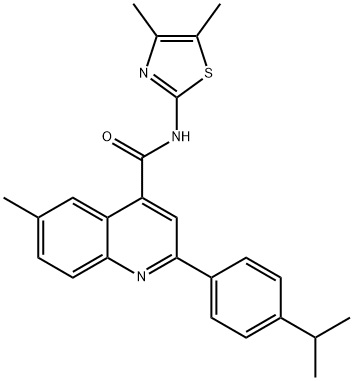 N-(4,5-dimethyl-1,3-thiazol-2-yl)-6-methyl-2-(4-propan-2-ylphenyl)quinoline-4-carboxamide Struktur