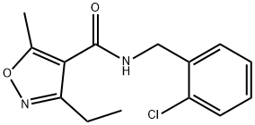 N-[(2-chlorophenyl)methyl]-3-ethyl-5-methyl-1,2-oxazole-4-carboxamide Struktur