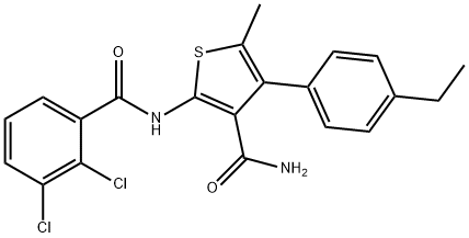 2-[(2,3-dichlorobenzoyl)amino]-4-(4-ethylphenyl)-5-methylthiophene-3-carboxamide Struktur