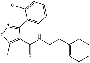 3-(2-chlorophenyl)-N-[2-(cyclohexen-1-yl)ethyl]-5-methyl-1,2-oxazole-4-carboxamide Struktur