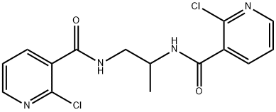 2-chloro-N-[2-[(2-chloropyridine-3-carbonyl)amino]propyl]pyridine-3-carboxamide Struktur