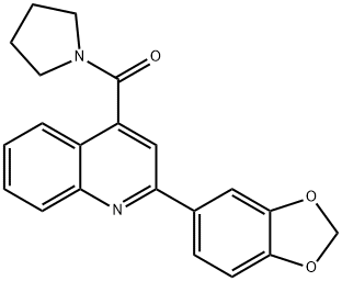 [2-(1,3-benzodioxol-5-yl)quinolin-4-yl]-pyrrolidin-1-ylmethanone Struktur