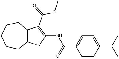 methyl 2-[(4-propan-2-ylbenzoyl)amino]-5,6,7,8-tetrahydro-4H-cyclohepta[b]thiophene-3-carboxylate Struktur