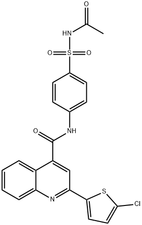 N-[4-(acetylsulfamoyl)phenyl]-2-(5-chlorothiophen-2-yl)quinoline-4-carboxamide Struktur