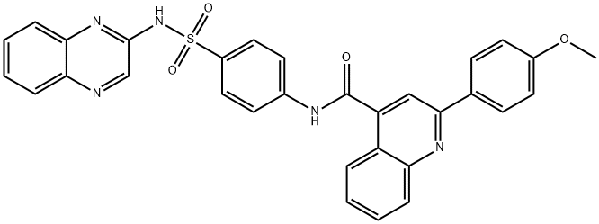 2-(4-methoxyphenyl)-N-[4-(quinoxalin-2-ylsulfamoyl)phenyl]quinoline-4-carboxamide Struktur