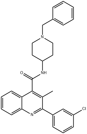 N-(1-benzylpiperidin-4-yl)-2-(3-chlorophenyl)-3-methylquinoline-4-carboxamide Struktur