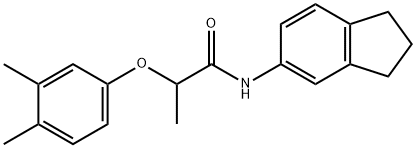 N-(2,3-dihydro-1H-inden-5-yl)-2-(3,4-dimethylphenoxy)propanamide Struktur