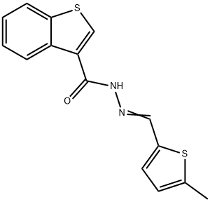 N-[(E)-(5-methylthiophen-2-yl)methylideneamino]-1-benzothiophene-3-carboxamide Struktur