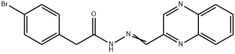 2-(4-bromophenyl)-N-[(E)-quinoxalin-2-ylmethylideneamino]acetamide Struktur