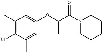 2-(4-chloro-3,5-dimethylphenoxy)-1-piperidin-1-ylpropan-1-one Struktur