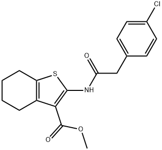 methyl 2-[[2-(4-chlorophenyl)acetyl]amino]-4,5,6,7-tetrahydro-1-benzothiophene-3-carboxylate Struktur