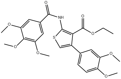 ethyl 4-(3,4-dimethoxyphenyl)-2-[(3,4,5-trimethoxybenzoyl)amino]thiophene-3-carboxylate Struktur