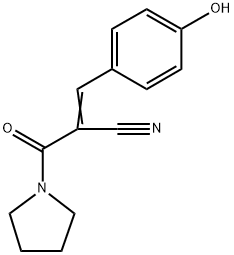 (E)-3-(4-hydroxyphenyl)-2-(pyrrolidine-1-carbonyl)prop-2-enenitrile Struktur