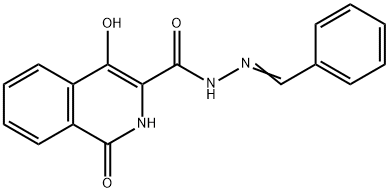 N-[(E)-benzylideneamino]-4-hydroxy-1-oxo-2H-isoquinoline-3-carboxamide Struktur