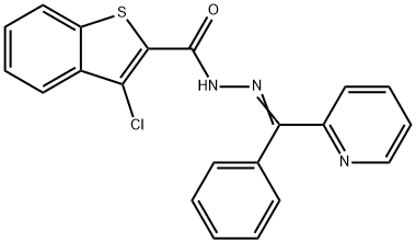 3-chloro-N-[(E)-[phenyl(pyridin-2-yl)methylidene]amino]-1-benzothiophene-2-carboxamide Struktur