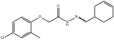 2-(4-chloro-2-methylphenoxy)-N-[(E)-cyclohex-3-en-1-ylmethylideneamino]acetamide Struktur